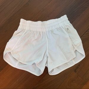 LuluLemon White Tracker V shorts.